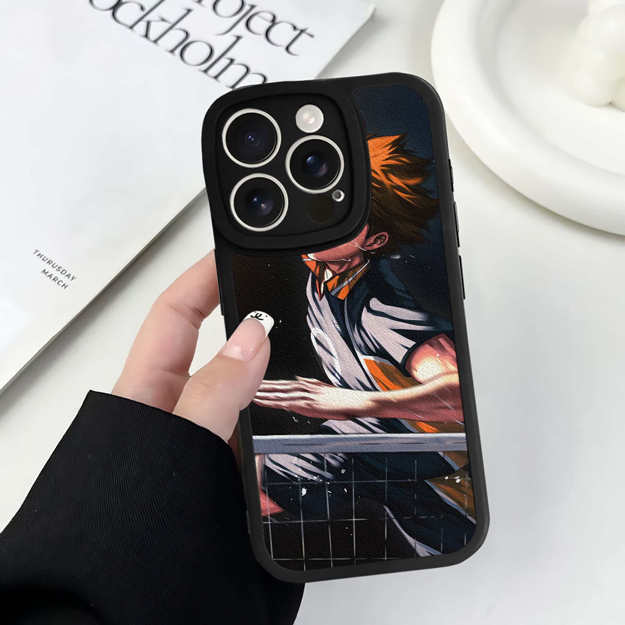 （画像用） ハイキュー!! Haikyu!! 【iPhone 16シリーズ対応】シリコンスマホケース（レザー調） 材質：シリコン